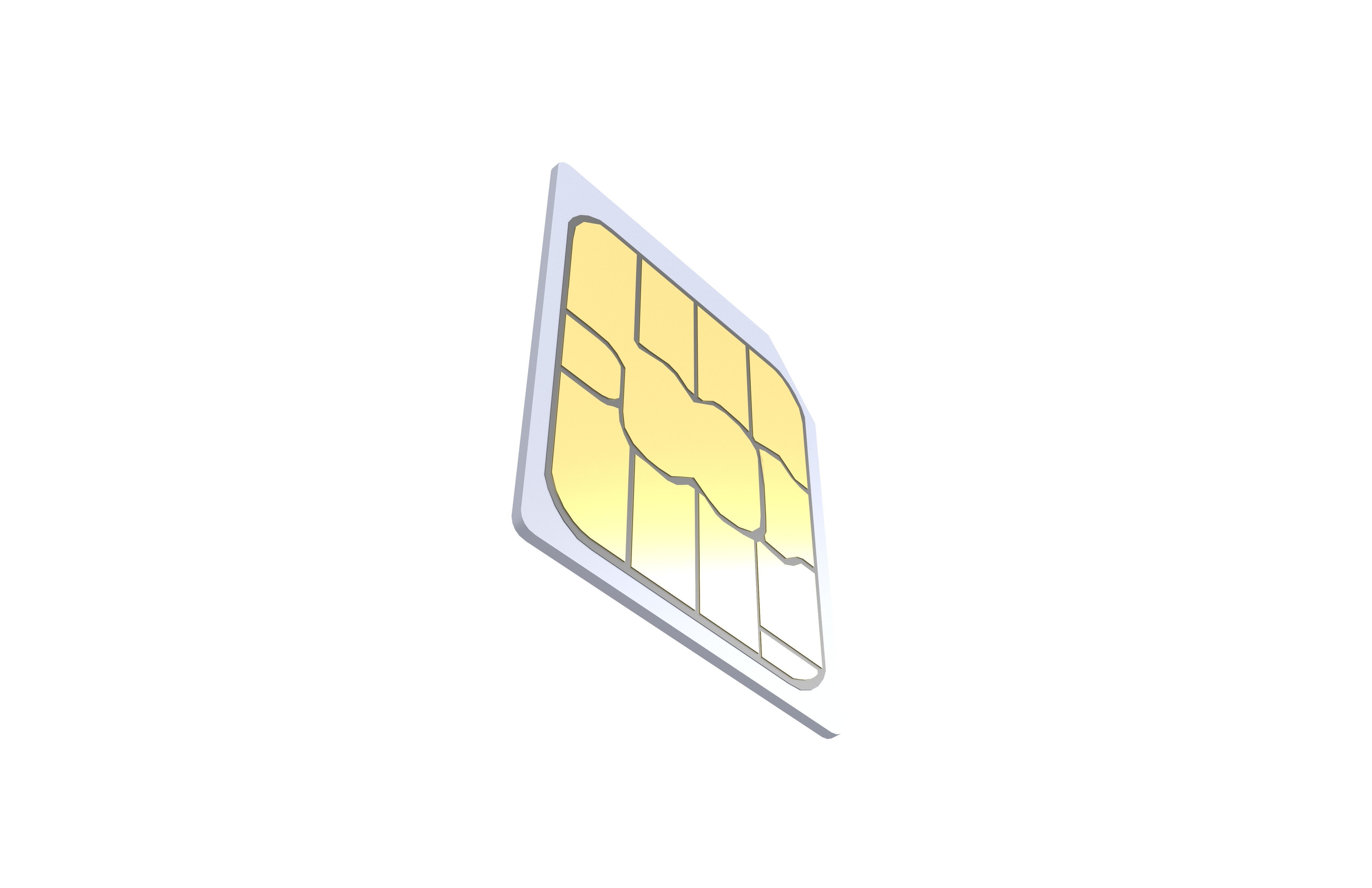 Nano Sim Card v1 001 Low-poly 3D model_3