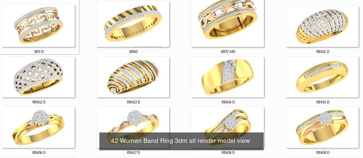3000 Ring Mega  Collection 3dm stl renders details  _17