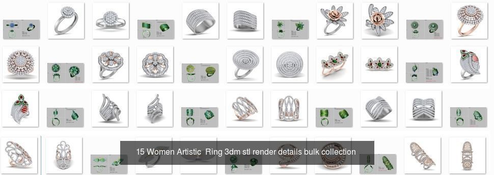 3000 Ring Mega  Collection 3dm stl renders details  _24