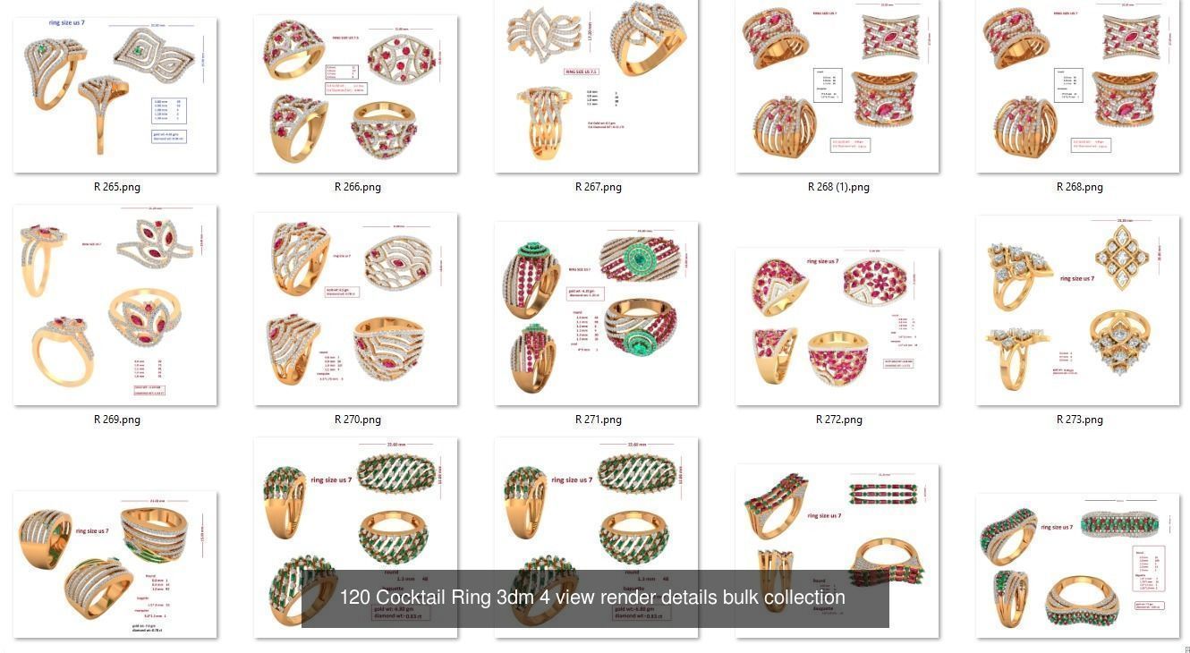 3000 Ring Mega  Collection 3dm stl renders details  _14