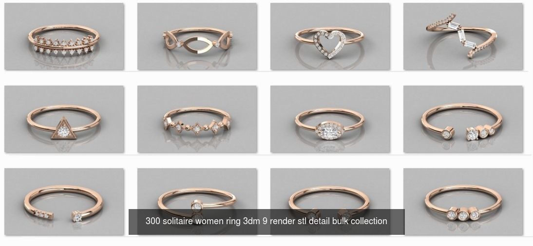 3000 Ring Mega  Collection 3dm stl renders details  _2