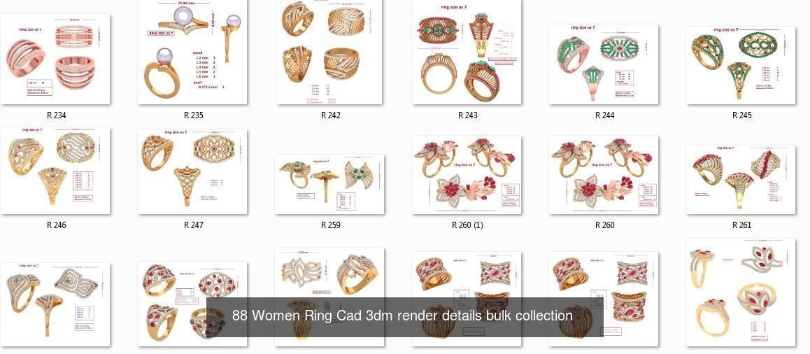 3000 Ring Mega  Collection 3dm stl renders details  _12