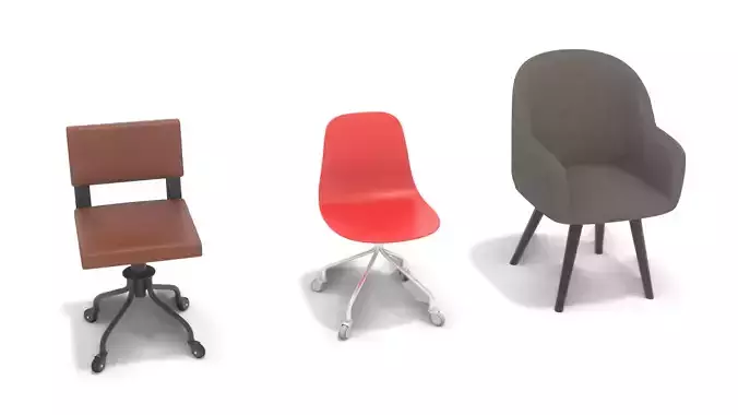 Set of Modern Chairs 02