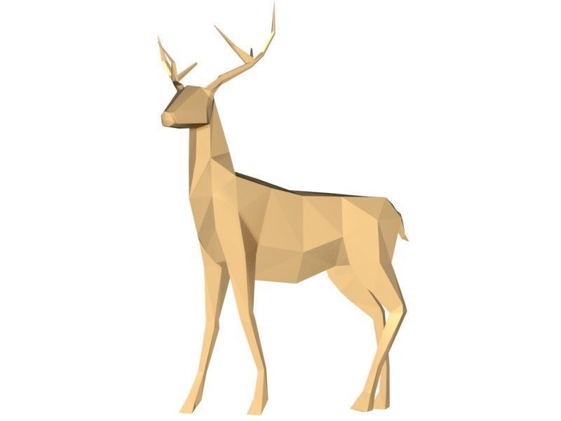 Polygonal Deer Printable 3D print model_1