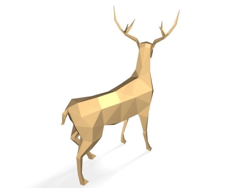 Polygonal Deer Printable 3D print model_3