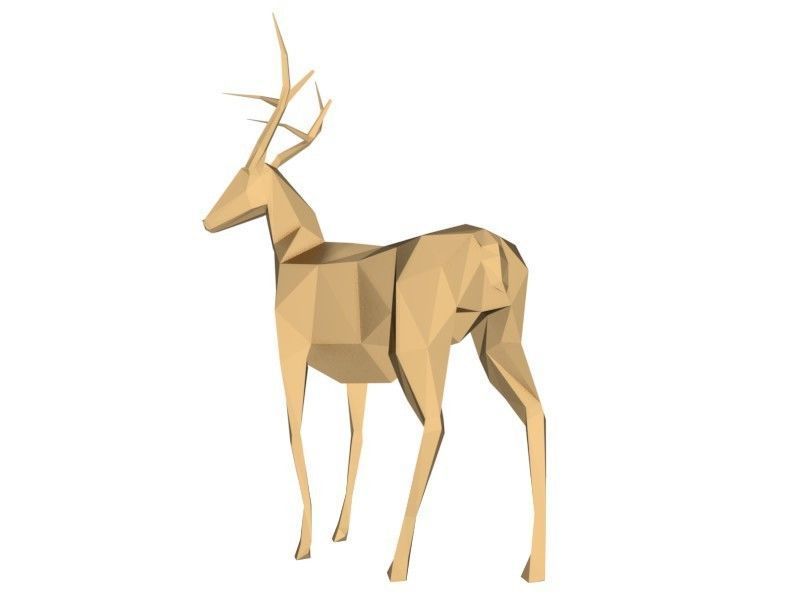 Polygonal Deer Printable 3D print model_2