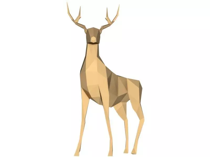 Polygonal Deer Printable 3D print model_0
