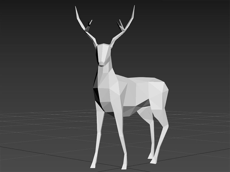 Polygonal Deer Printable 3D print model_11
