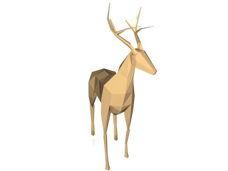 Polygonal Deer Printable 3D print model_5