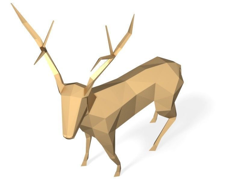 Polygonal Deer Printable 3D print model_7