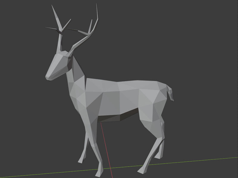 Polygonal Deer Printable 3D print model_8