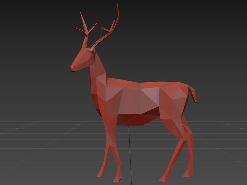 Polygonal Deer Printable 3D print model_10