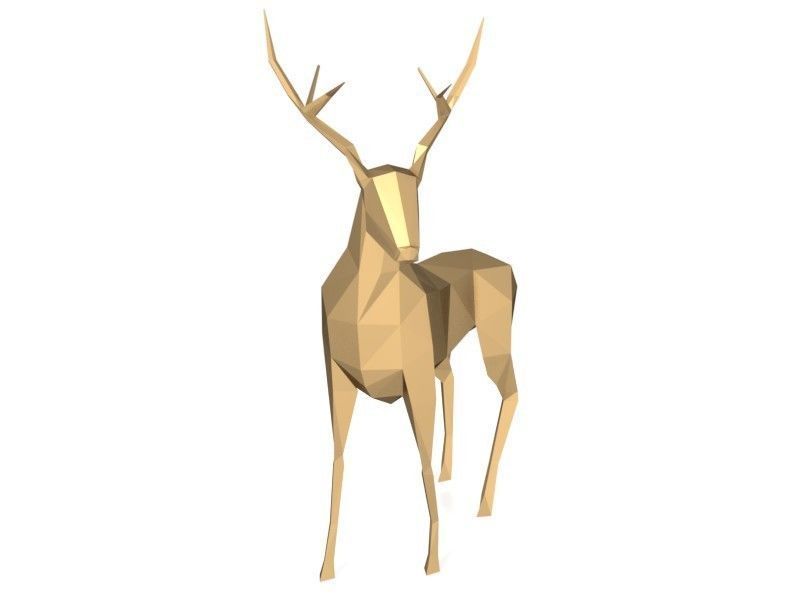 Polygonal Deer Printable 3D print model_6