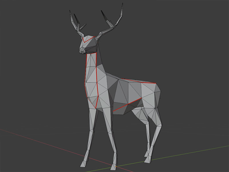 Polygonal Deer Printable 3D print model_9