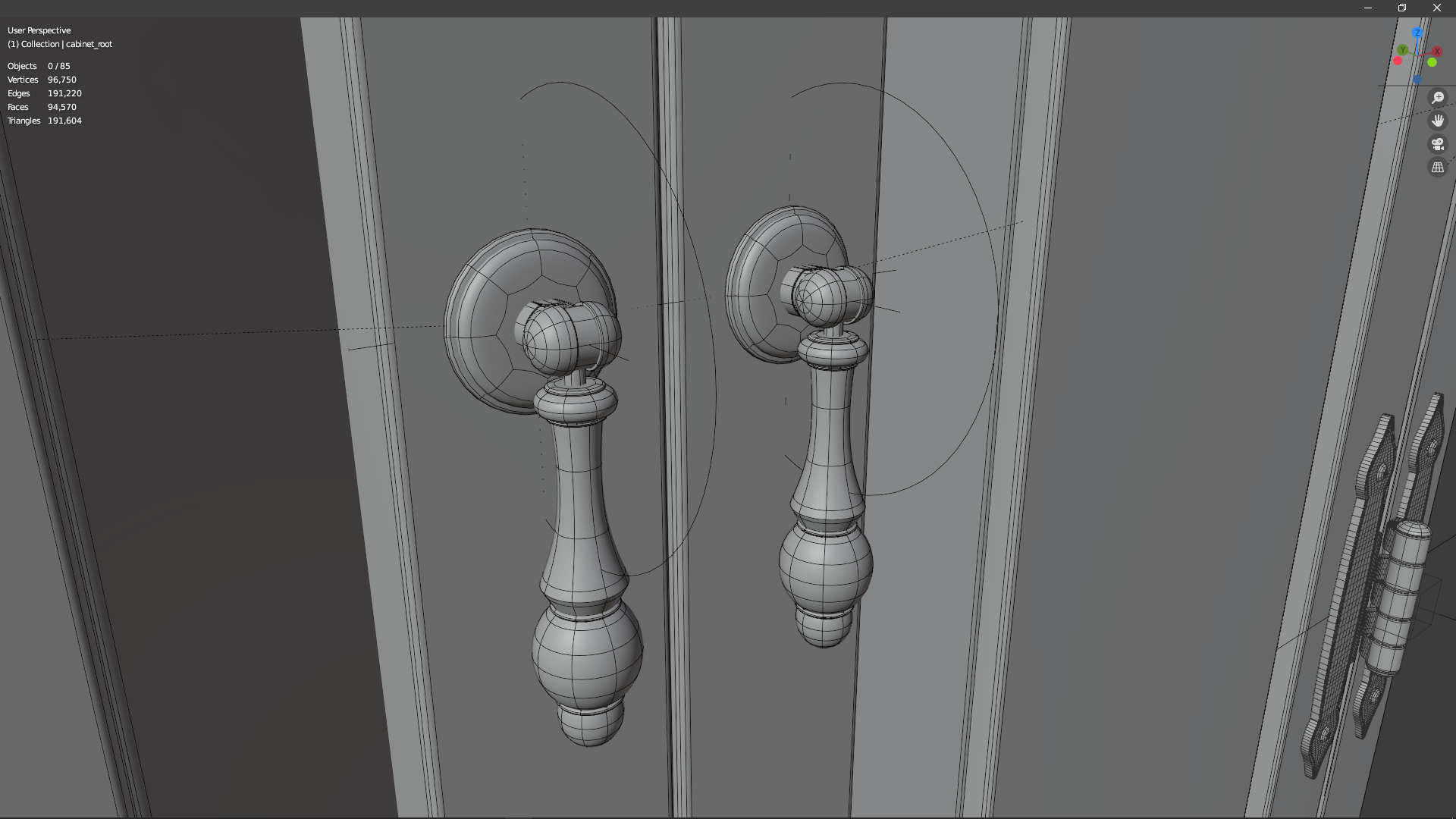 Blue Born Wooden Cabinet 3D model_8