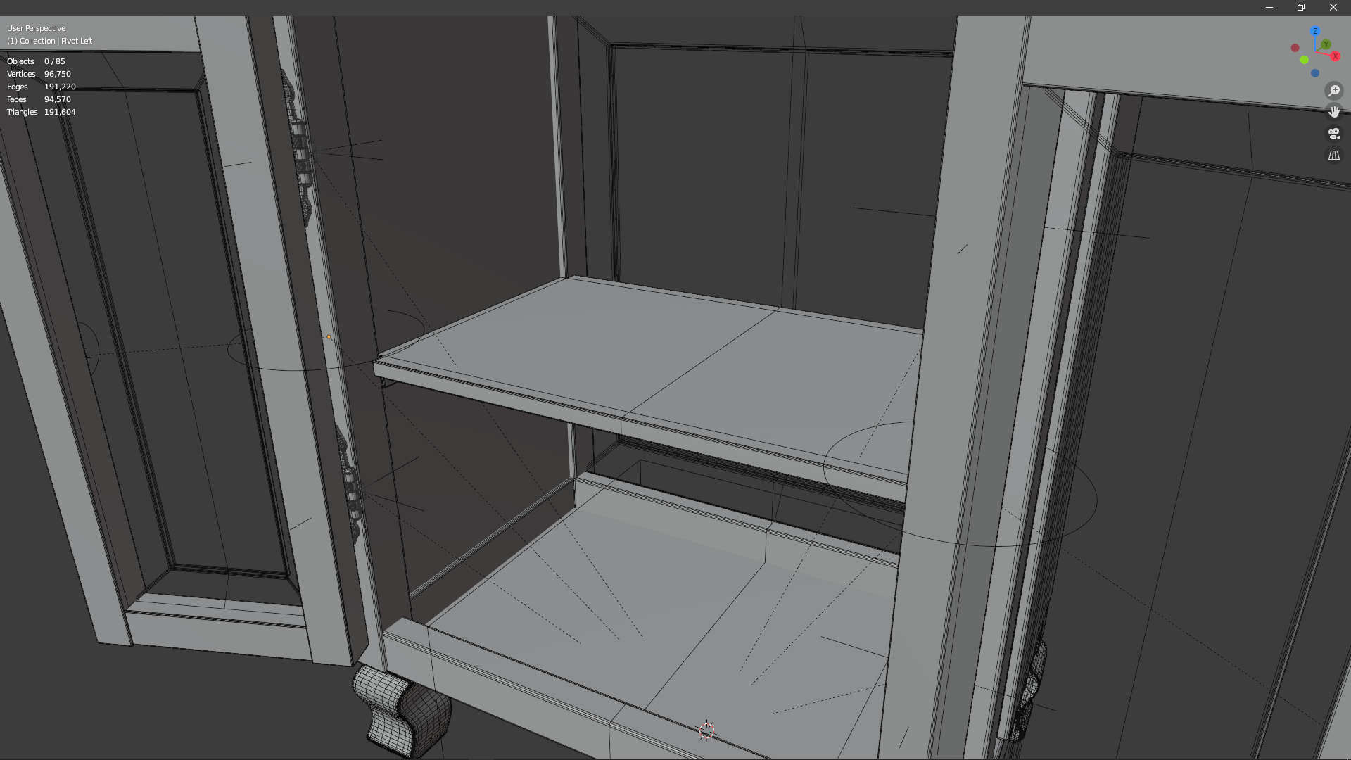 Blue Born Wooden Cabinet 3D model_10