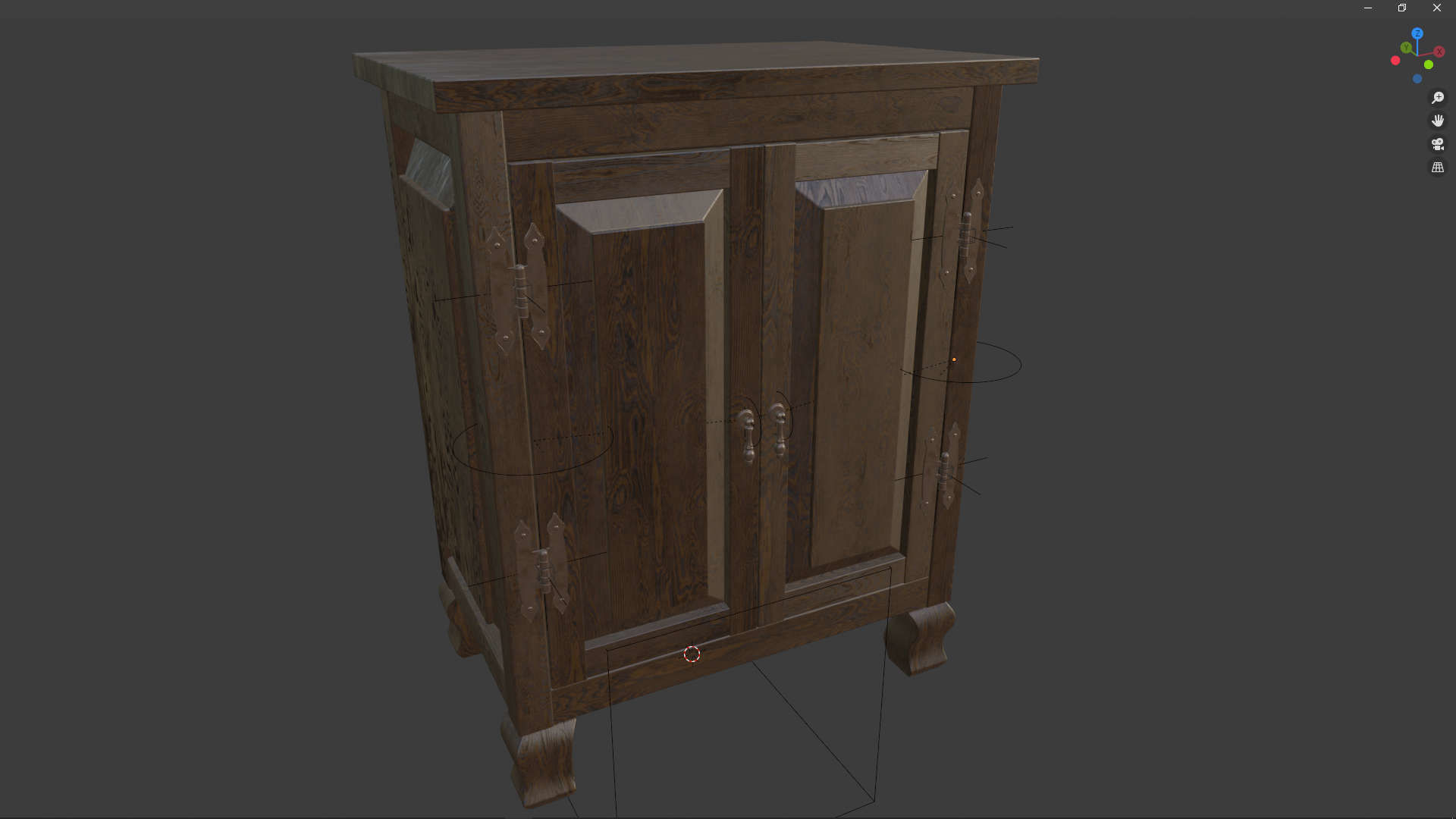 Blue Born Wooden Cabinet 3D model_13