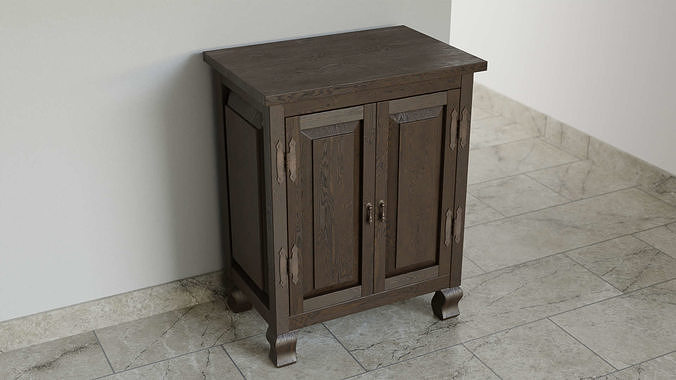 Blue Born Wooden Cabinet 3D model