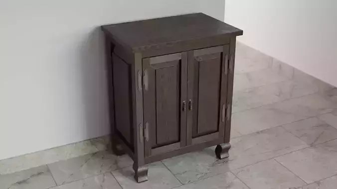 Blue Born Wooden Cabinet 3D model