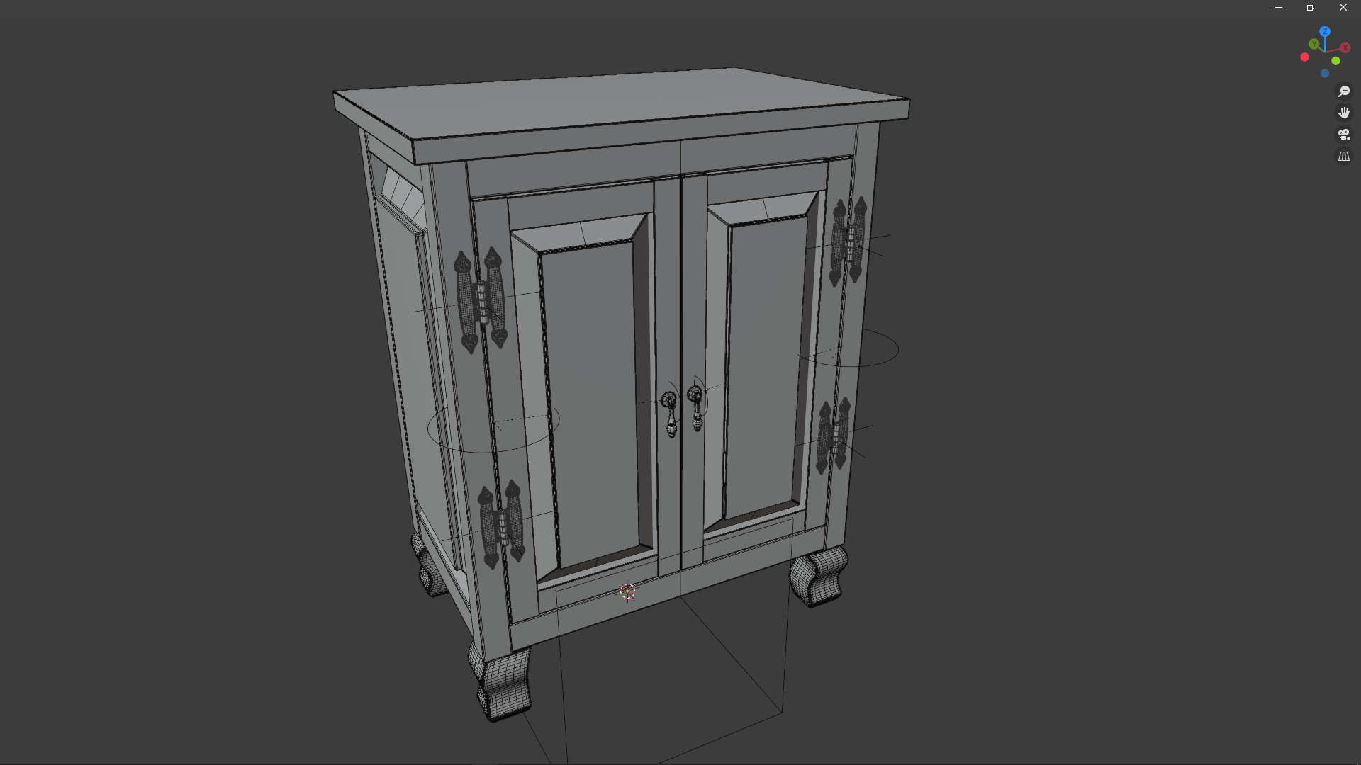Blue Born Wooden Cabinet 3D model_7