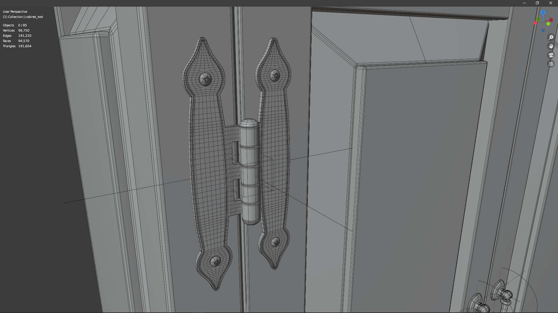 Blue Born Wooden Cabinet 3D model_9