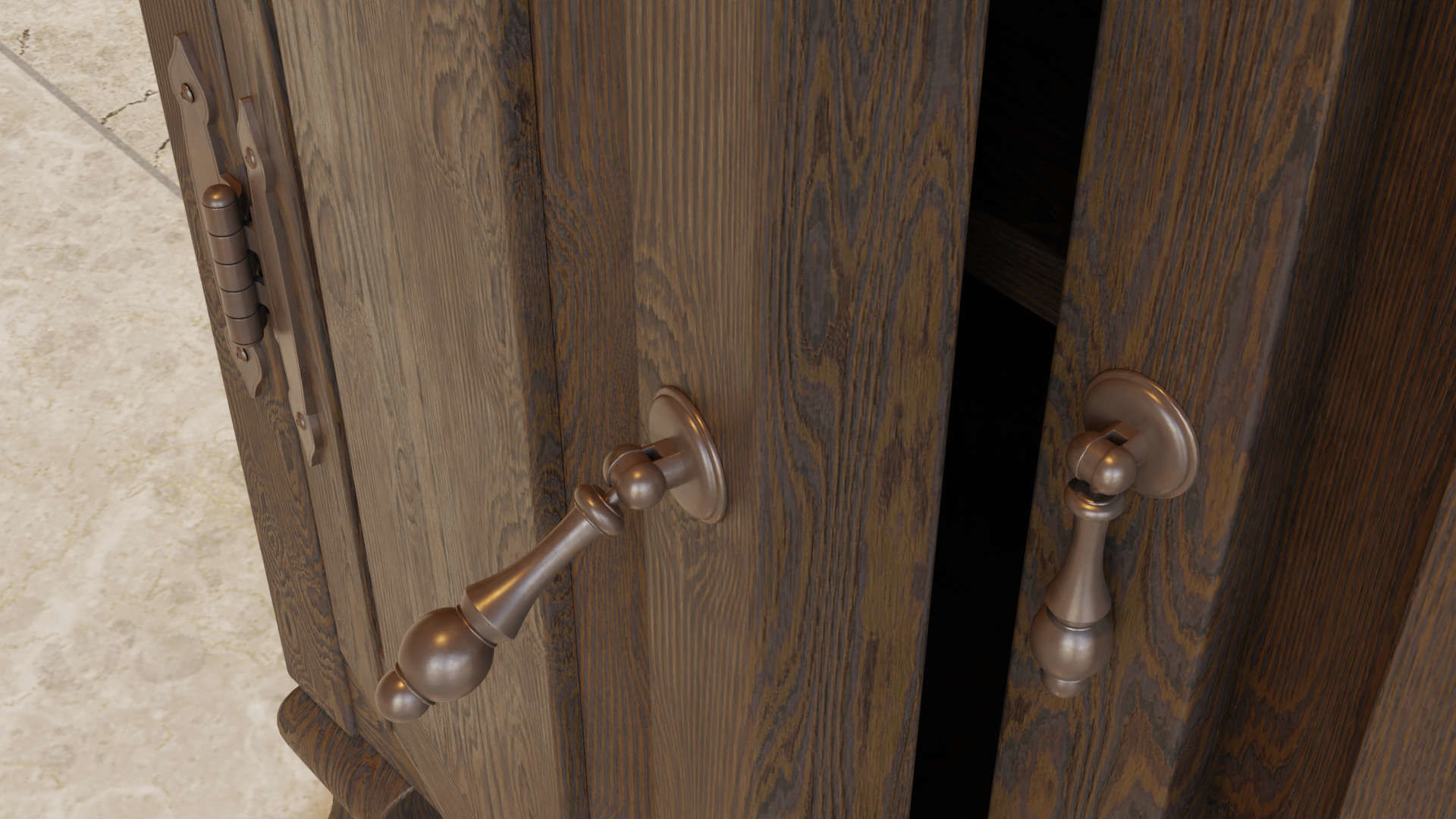 Blue Born Wooden Cabinet 3D model_5