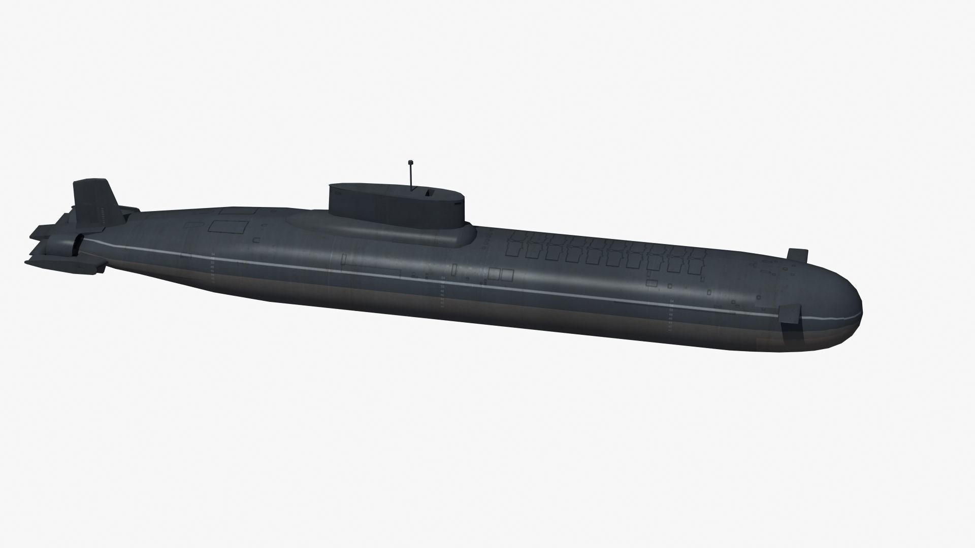 Typhoon Submarine Low-poly 3D model_29