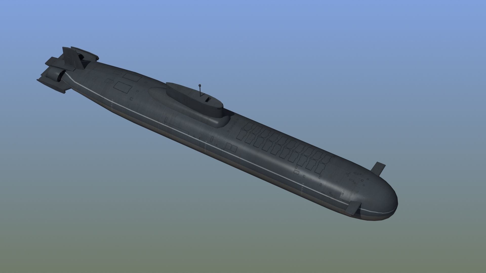 Typhoon Submarine Low-poly 3D model_8