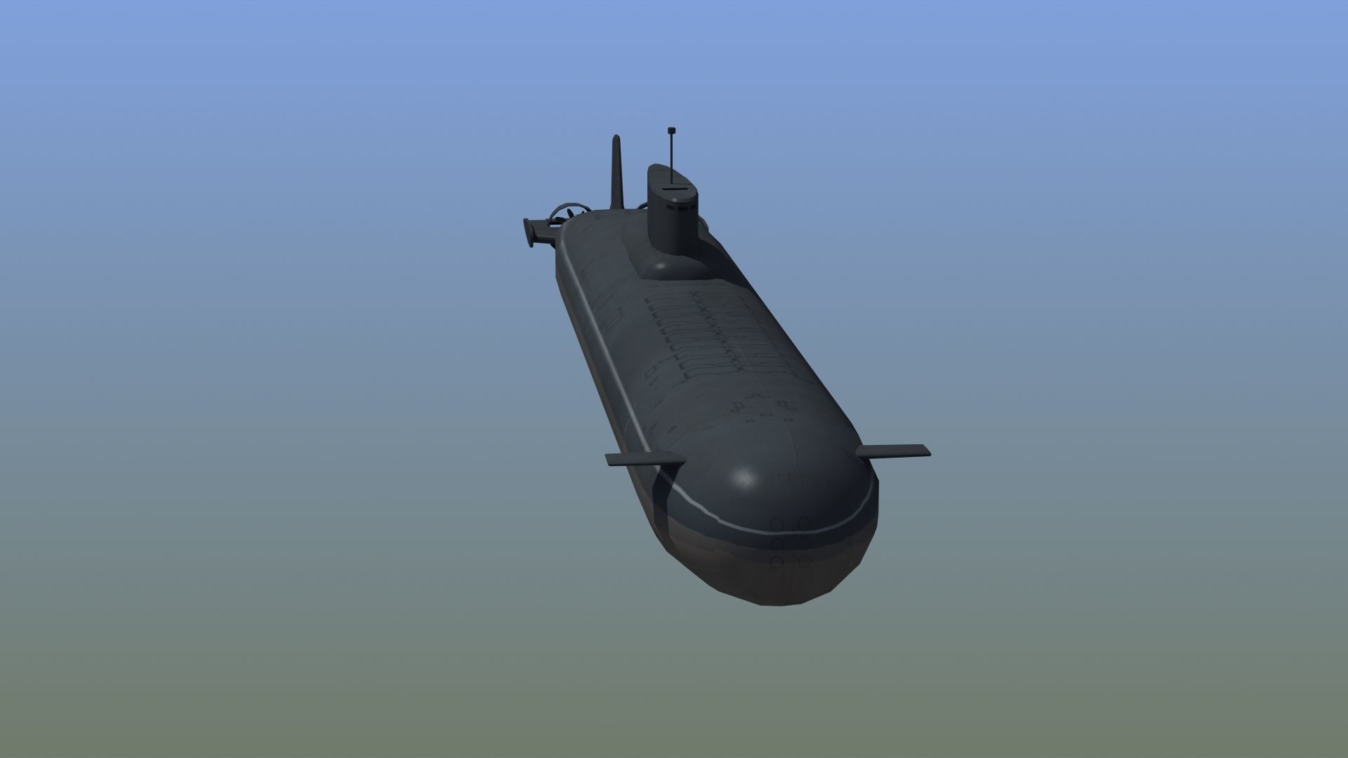 Typhoon Submarine Low-poly 3D model_14