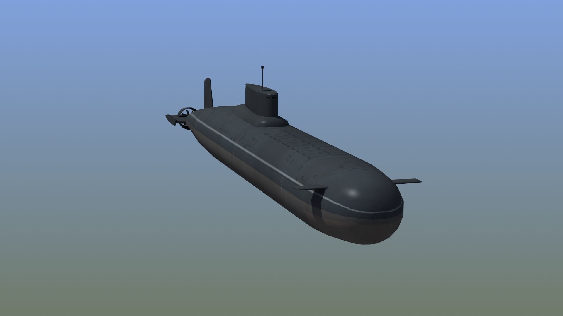 Typhoon Submarine Low-poly 3D model_13