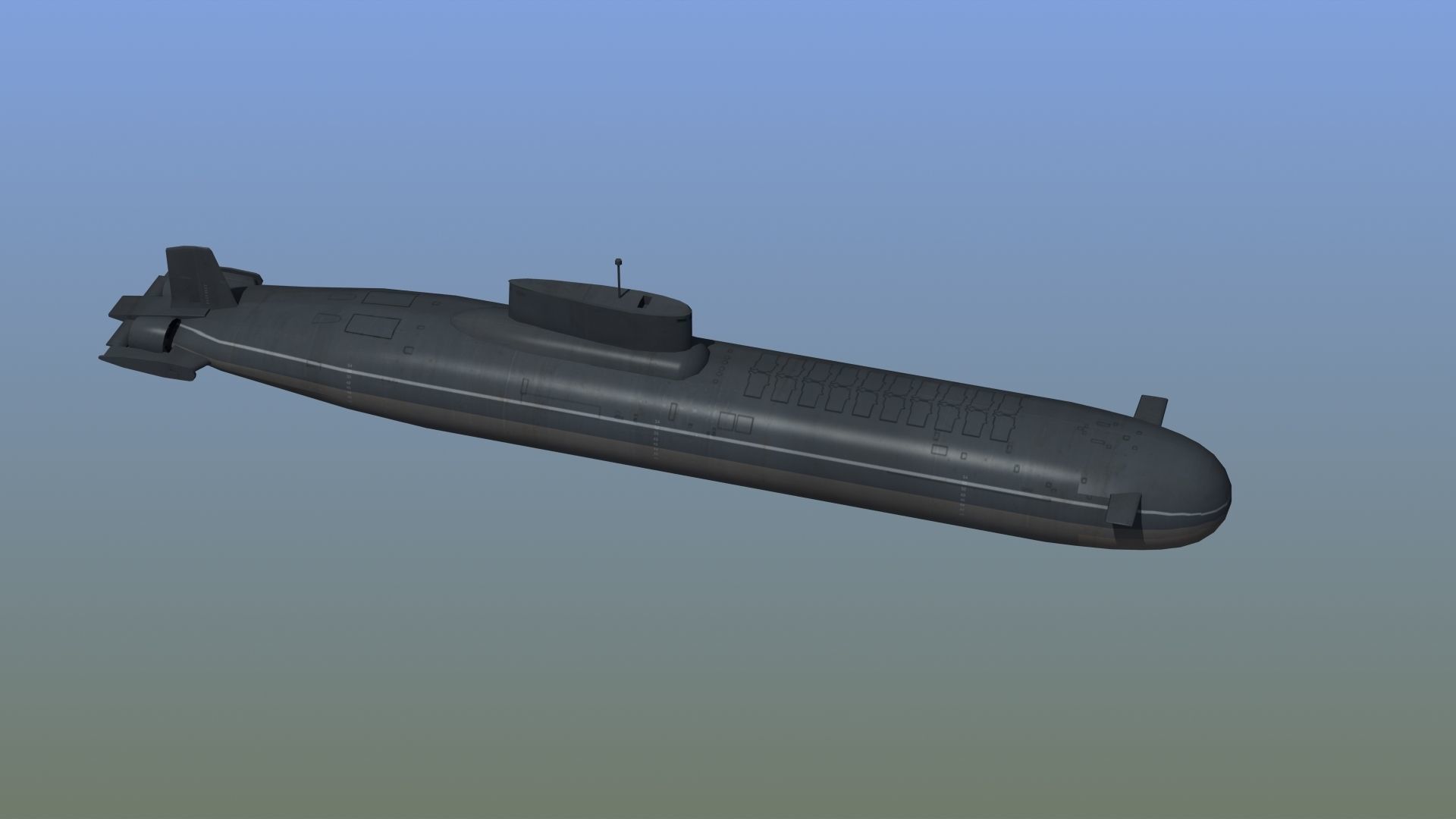 Typhoon Submarine Low-poly 3D model_9