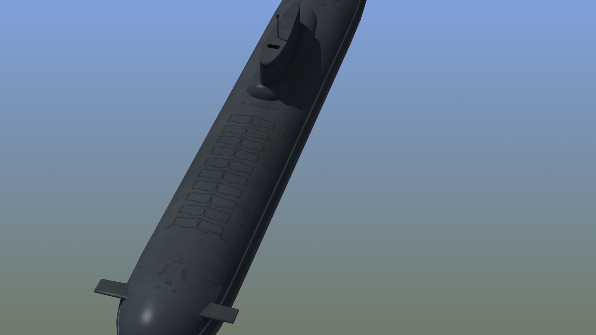 Typhoon Submarine Low-poly 3D model_7