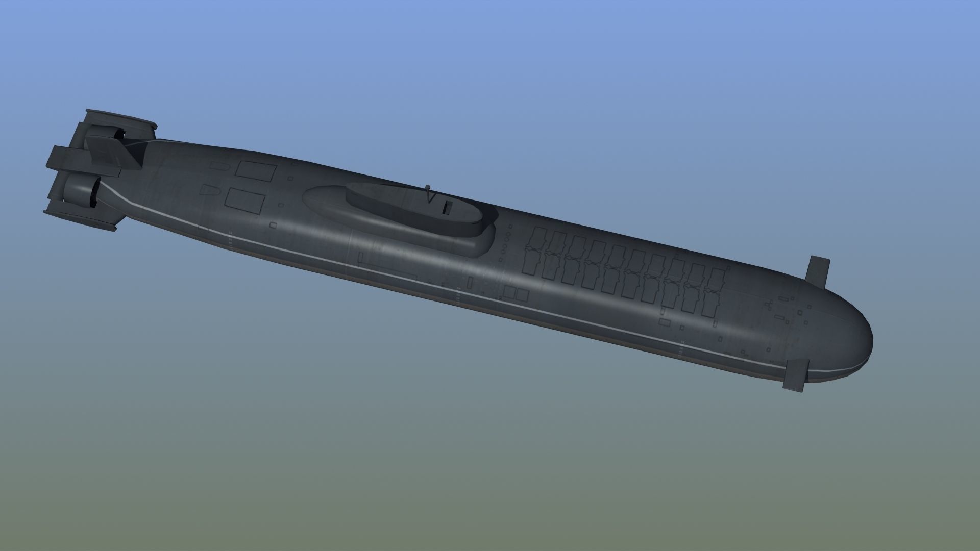 Typhoon Submarine Low-poly 3D model_4