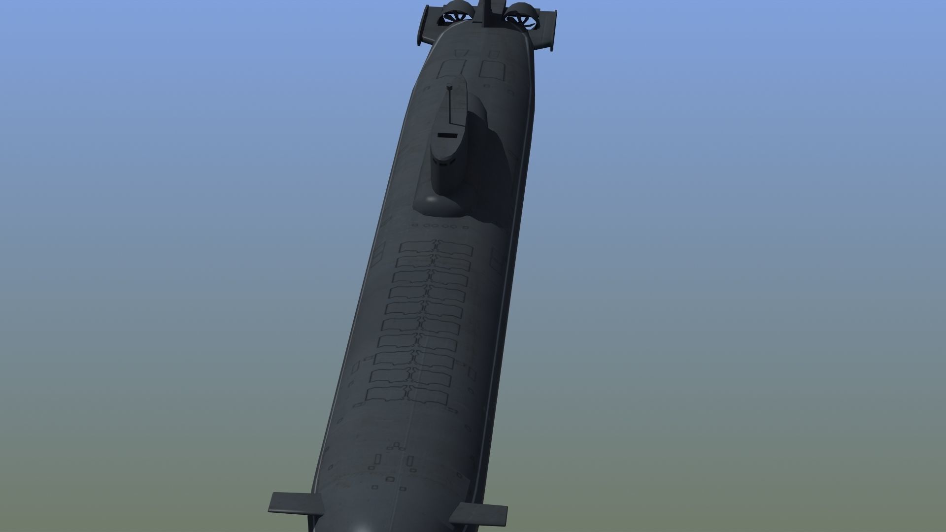 Typhoon Submarine Low-poly 3D model_1