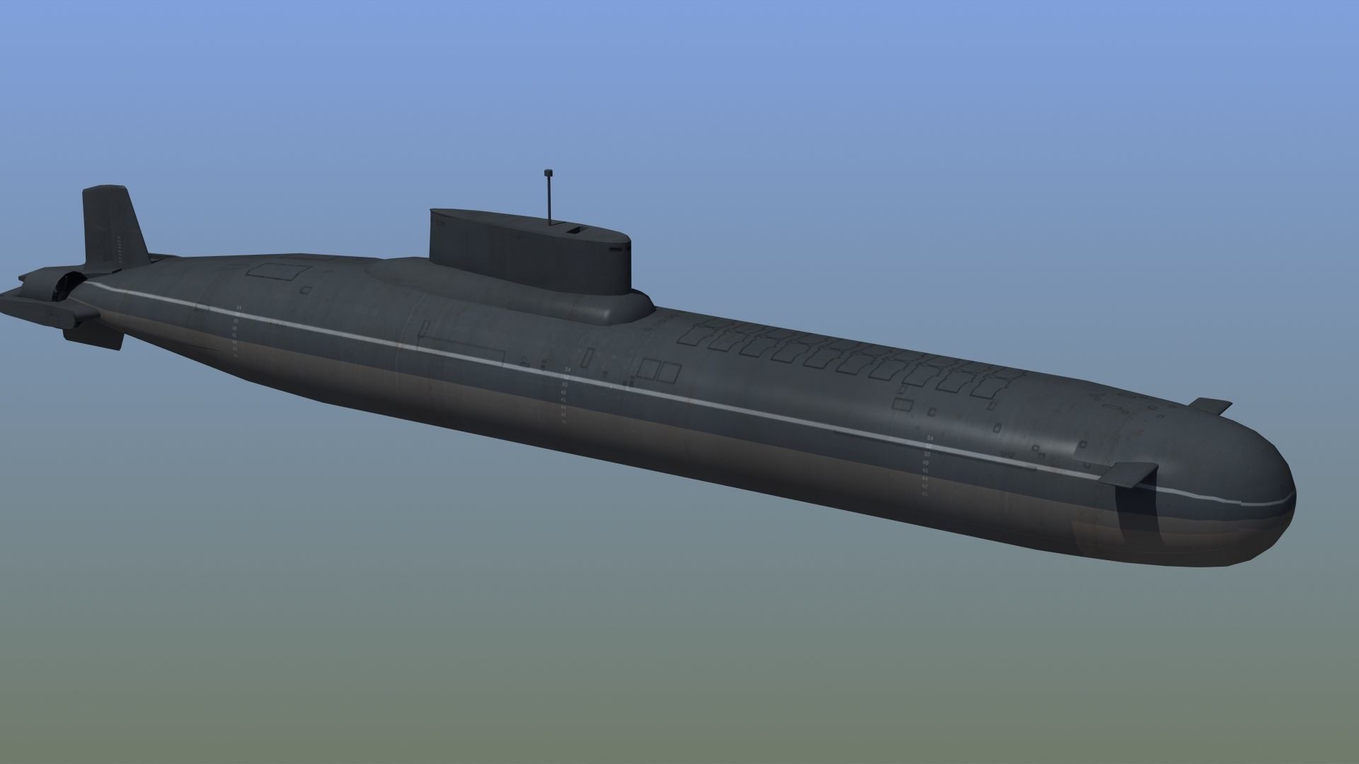 Typhoon Submarine Low-poly 3D model_11