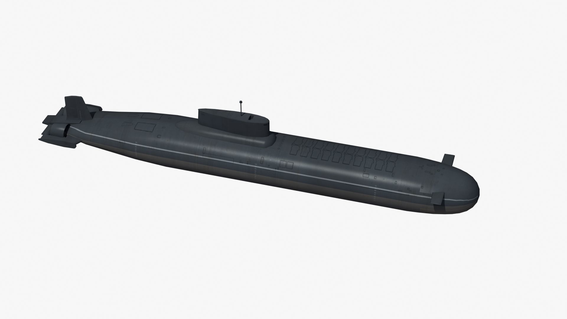 Typhoon Submarine Low-poly 3D model_28