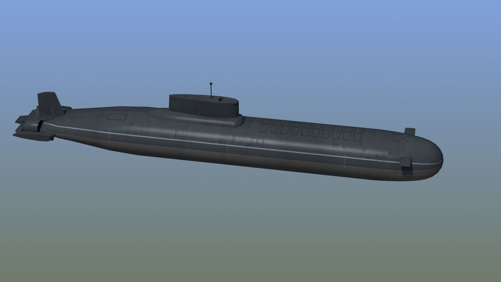 Typhoon Submarine Low-poly 3D model_10
