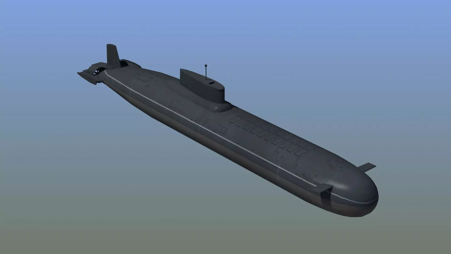 Typhoon Submarine Low-poly 3D model_0