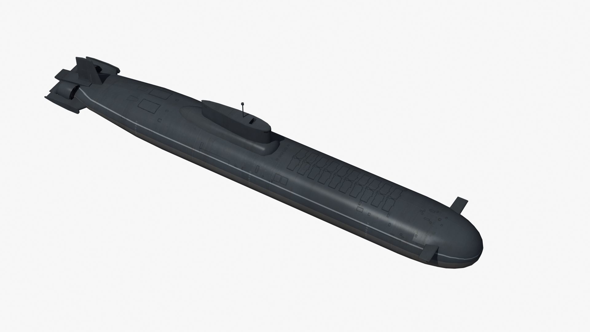 Typhoon Submarine Low-poly 3D model_27