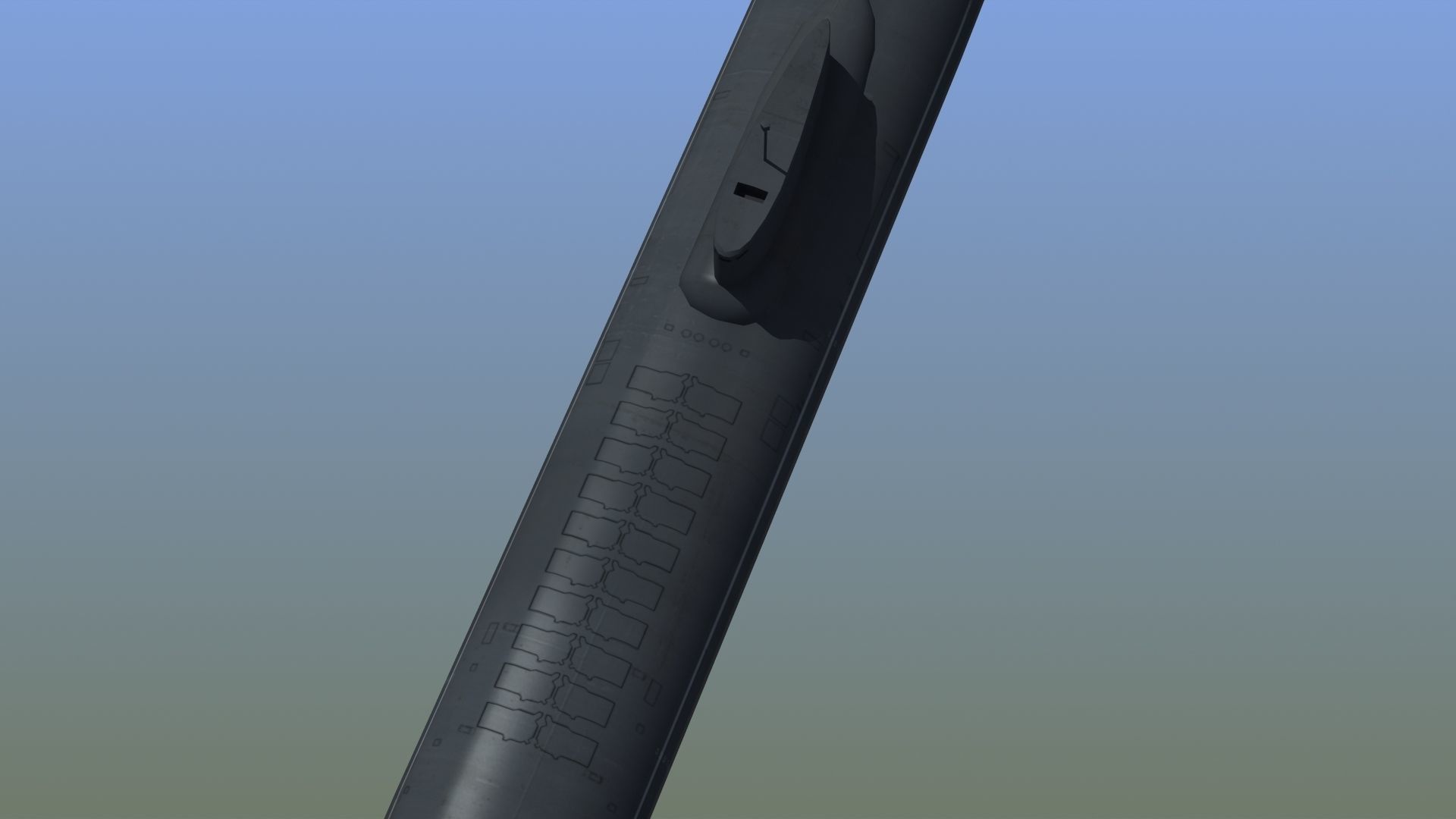 Typhoon Submarine Low-poly 3D model_3