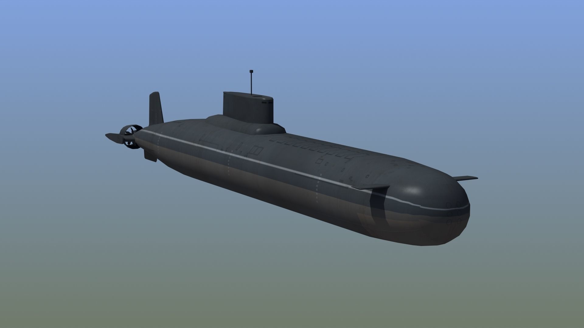 Typhoon Submarine Low-poly 3D model_12