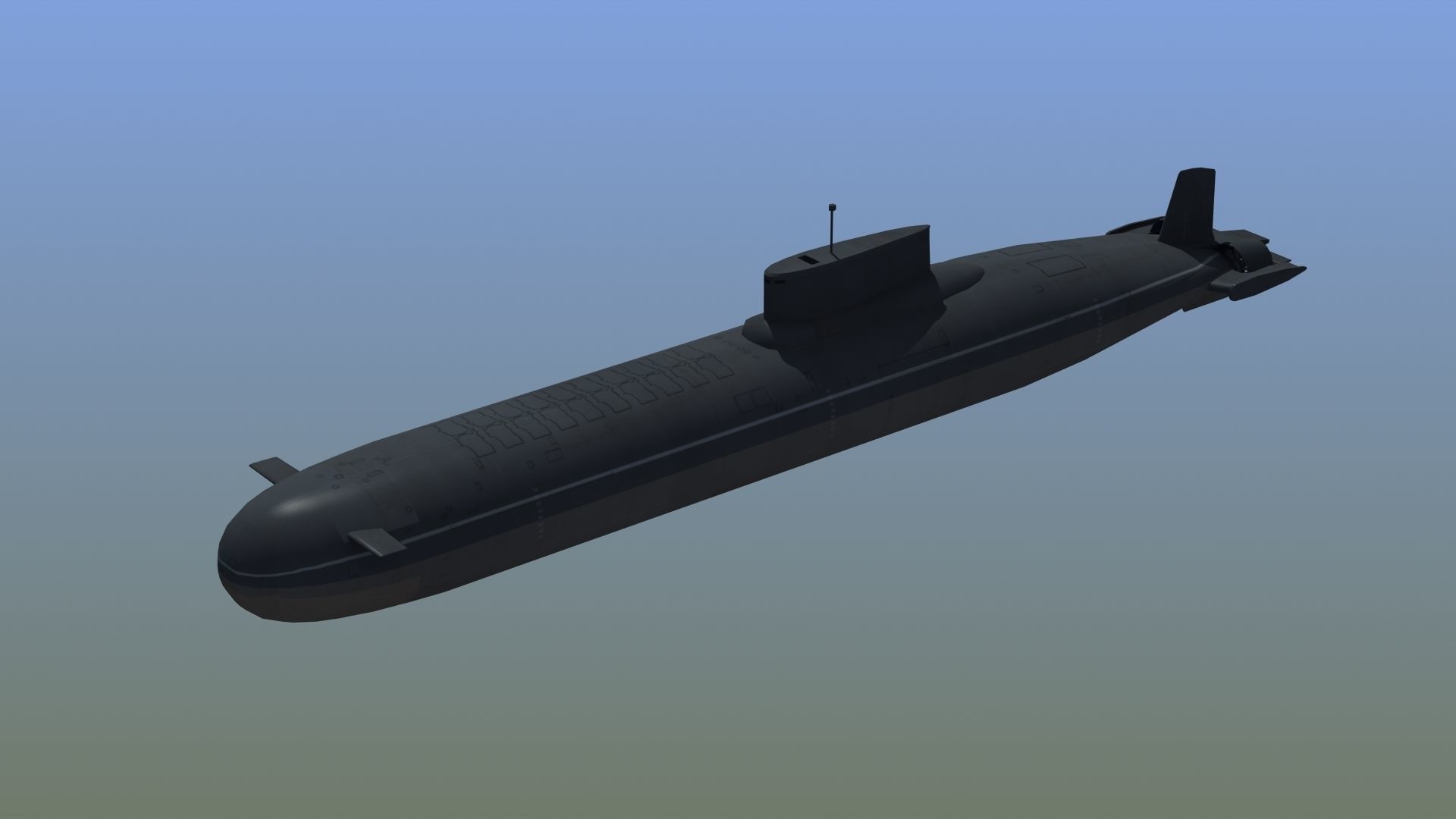 Typhoon Submarine Low-poly 3D model_2