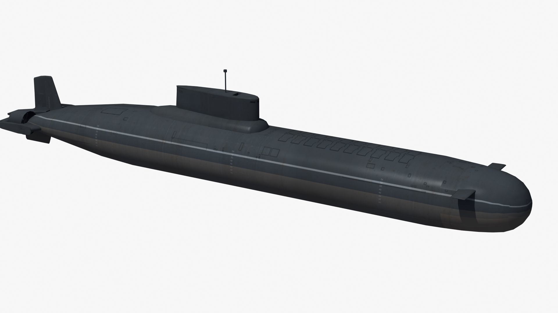 Typhoon Submarine Low-poly 3D model_30
