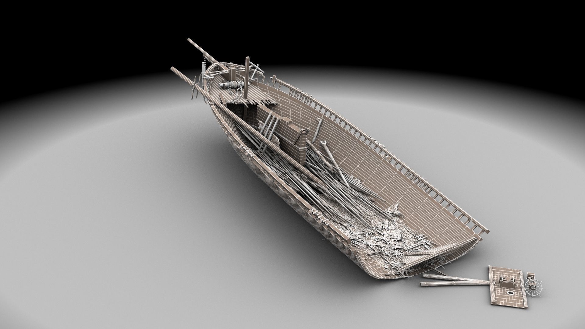 Wooden shipwreck 2 3D model_15