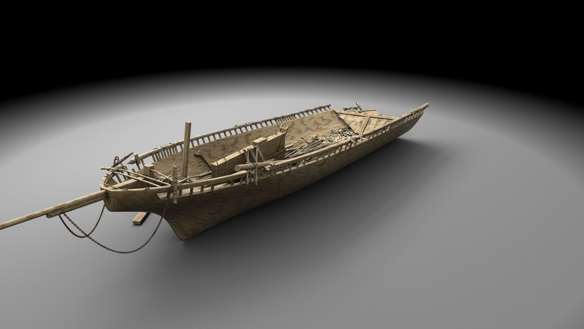 Wooden shipwreck 2 3D model_3