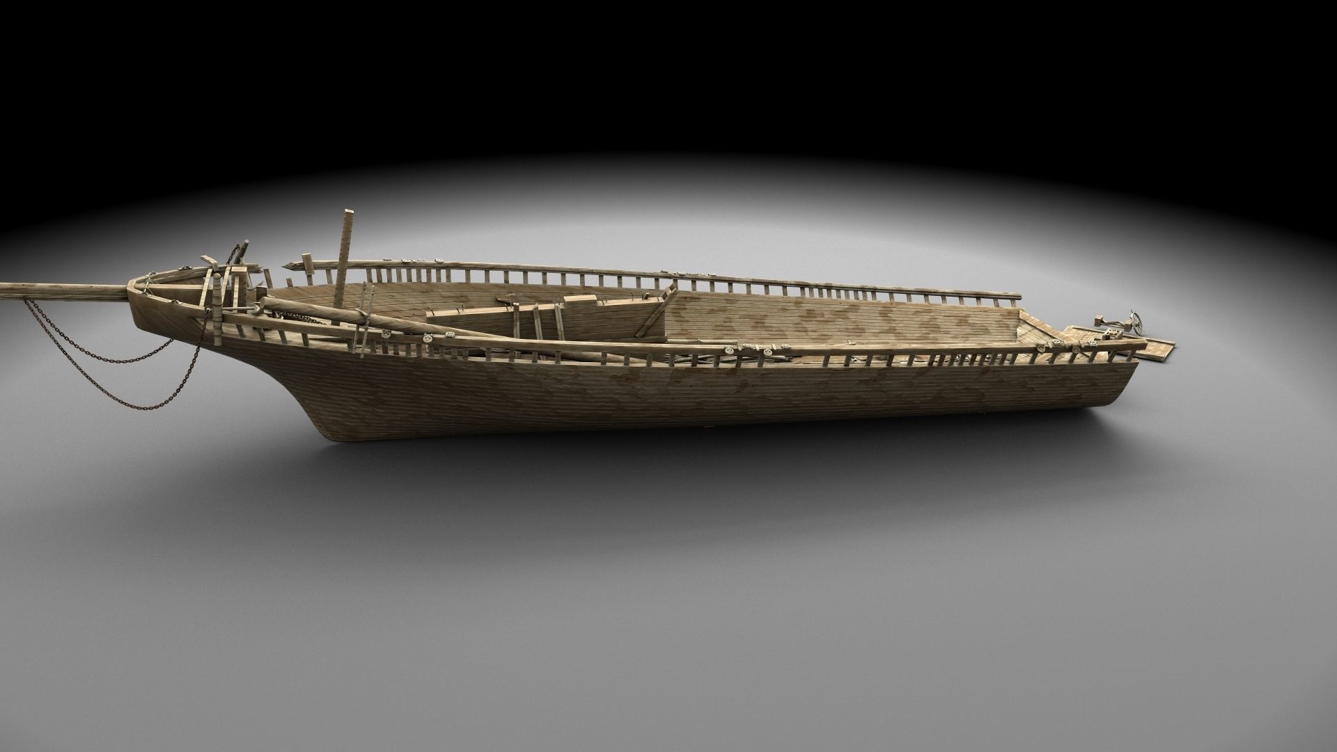 Wooden shipwreck 2 3D model_4