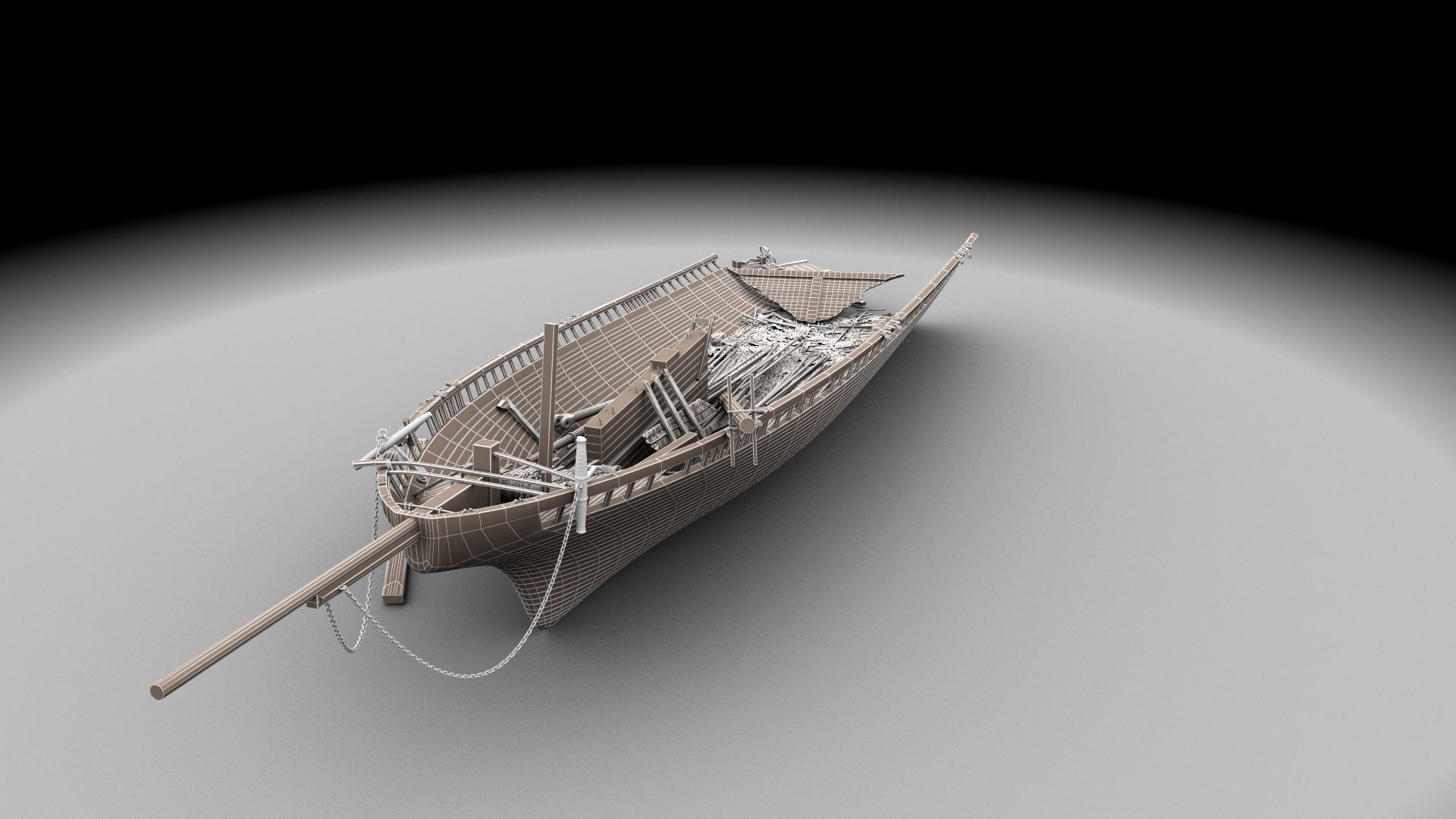 Wooden shipwreck 2 3D model_12