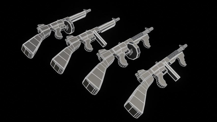 Rigged Weapons 3D model_8