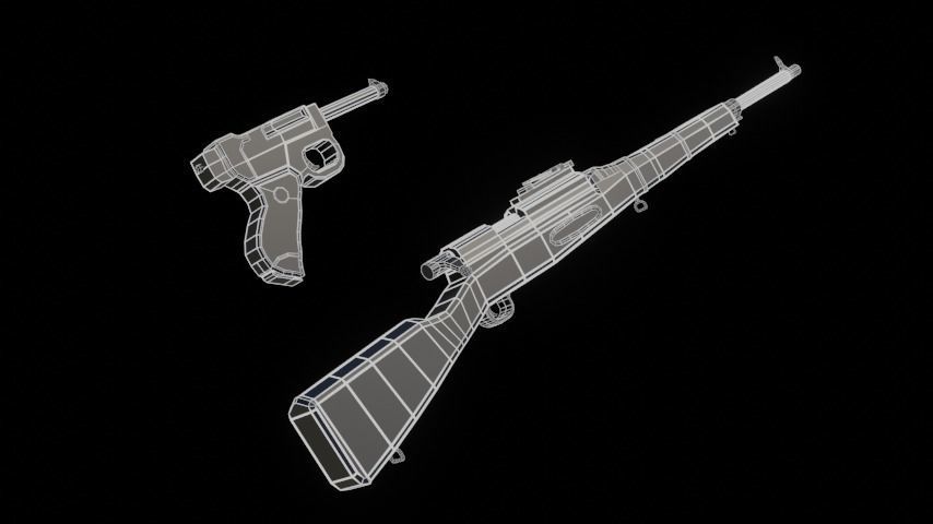 Rigged Weapons 3D model_10