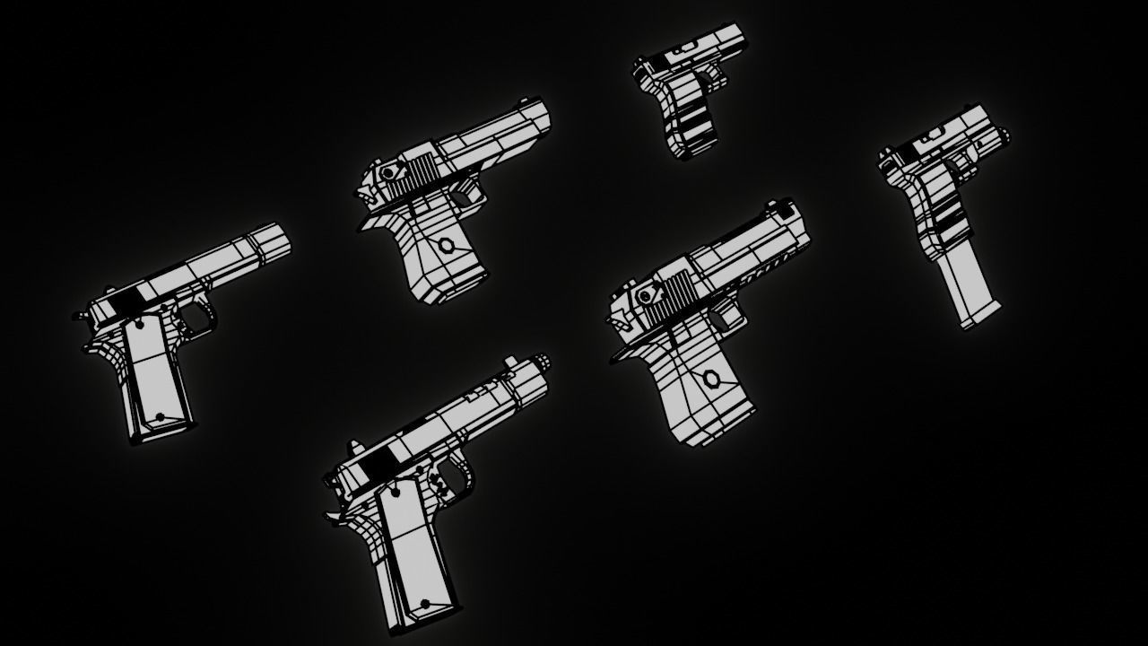 Rigged Weapons 3D model_16